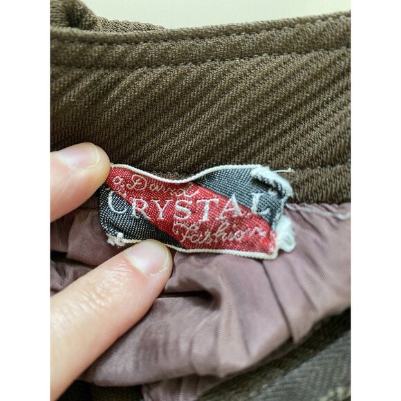 Vintage David Crystal Fashion Brown Short Sleeve Dress Size S 1960s Polyester - Picture 4 of 12